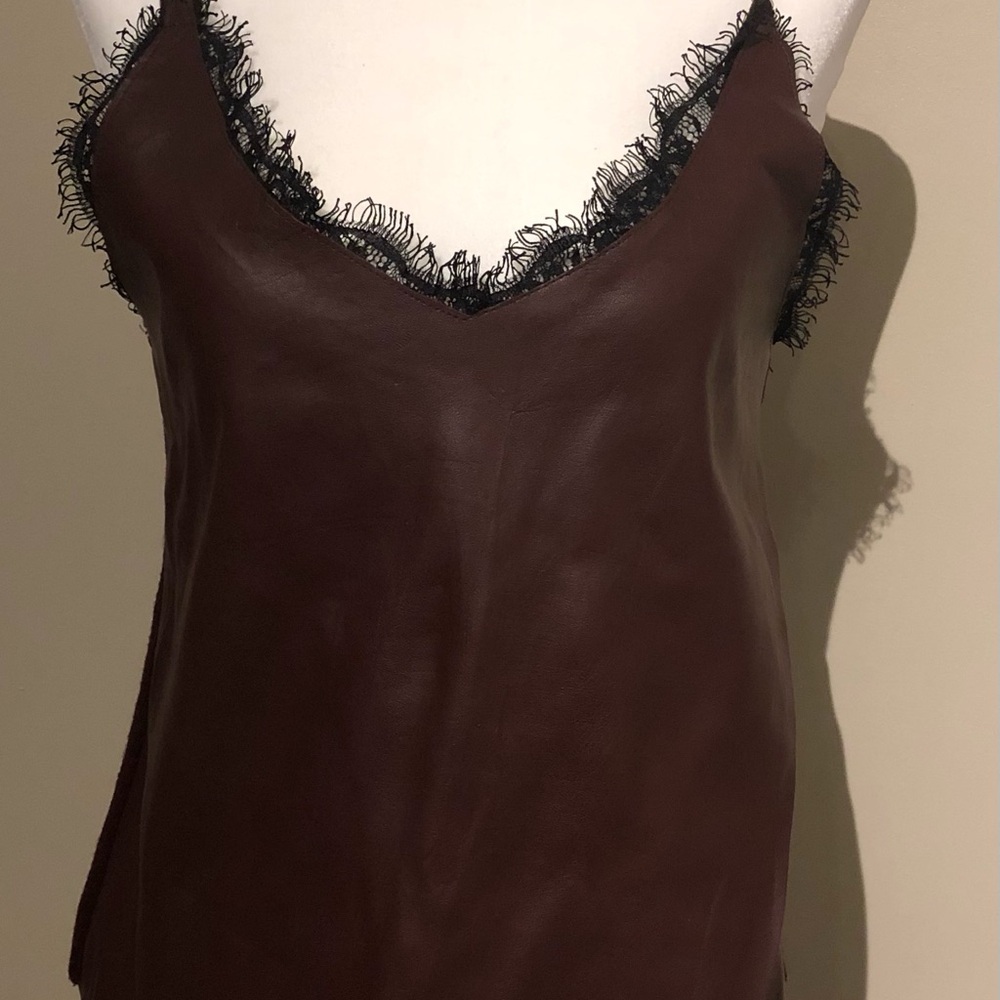 Zara faux leather tank top Size S